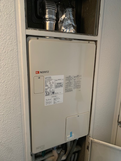 神奈川県座間市 Ｓ様 都市ガス ノーリツ給湯器 GTH-1644SAWX3H-SFF-1 BL 16号オート給湯暖房給湯器 交換工事 交換後