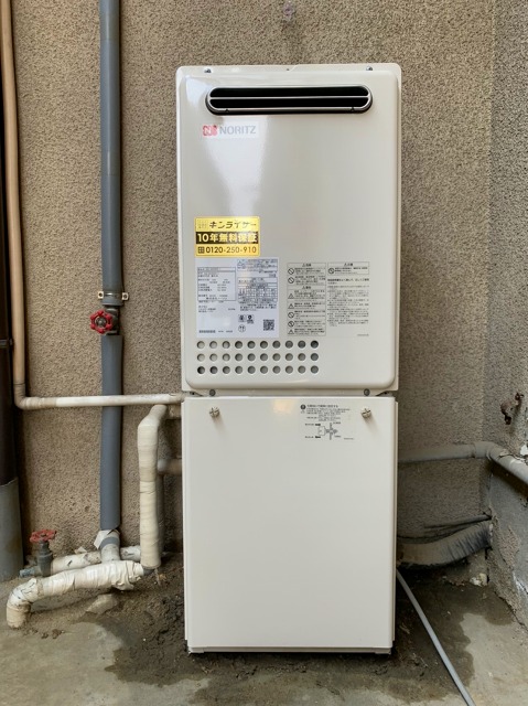 大阪府柏原市 Ｉ様 都市ガス ノーリツ給湯器 GQ-2439WS-1 24号オートストップ給湯専用給湯器 交換工事 交換後