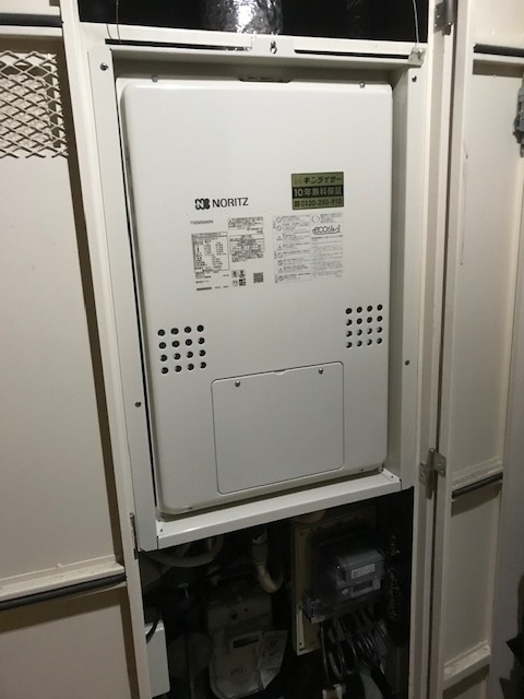 兵庫県明石市 M様 都市ガス ノーリツエコジョーズ GTH-CP2460AW3H-H BL 24号スタンダード（フルオート）給湯暖房給湯器 交換工事 交換後
