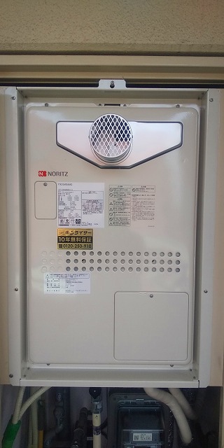 兵庫県明石市 M様 都市ガス ノーリツ給湯器 GTH-2444AWXD-T-1 BL 24号フルオート給湯暖房給湯器 交換工事 交換後
