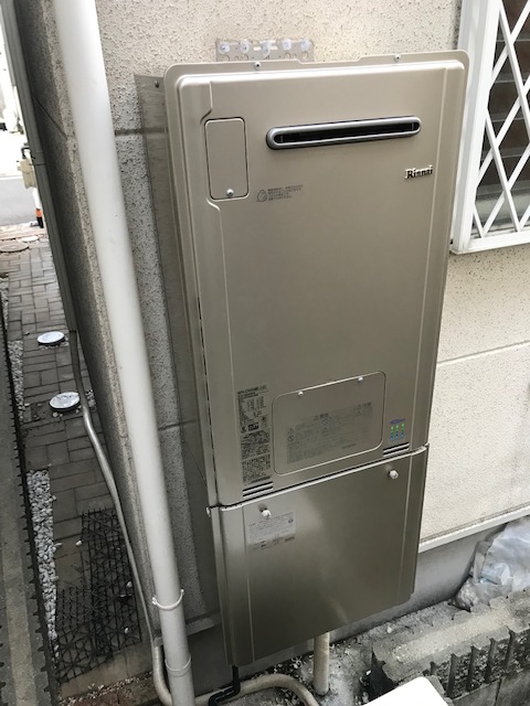 大阪府茨木市 Ｙ様 都市ガス リンナイエコジョーズ RUFH-E2405SAW2-3(A) 24号オート給湯暖房給湯器 交換工事 交換後