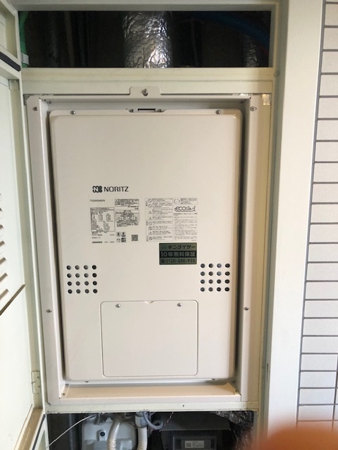 兵庫県神戸市東灘区 T様 都市ガス ノーリツエコジョーズ GTH-CP2460AW3H-H BL 24号スタンダード（フルオート）給湯暖房給湯器 交換工事 交換後