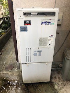 奈良県奈良市 U様 都市ガス ノーリツエコジョーズ GTH-C2460AW3H BL 12A13A 24号スタンダード（フルオート）給湯暖房給湯器 交換工事 交換前