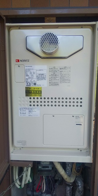 兵庫県宝塚市 H様 都市ガス ノーリツ給湯器 GQH-2443AWX3H-T-DX BL 24号高温水供給式暖房給湯器 交換工事 交換後