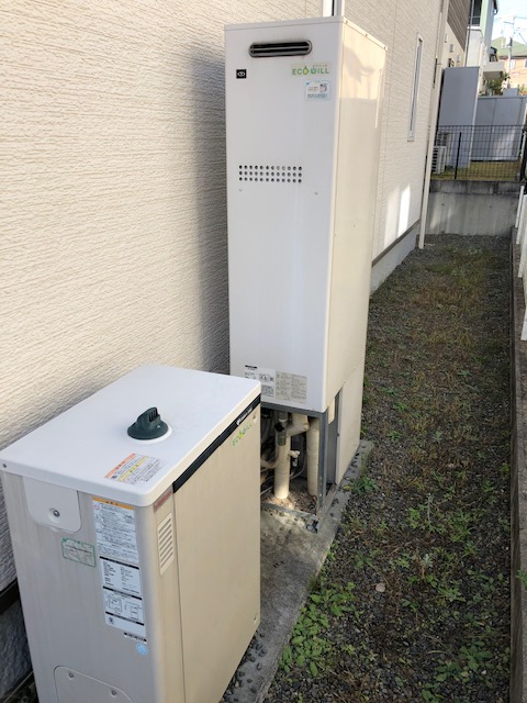 兵庫県神戸市北区 Ｔ様 都市ガス ノーリツエコジョーズ GTH-C2460AW3H BL 24号スタンダード（フルオート）給湯暖房給湯器 交換工事 交換前