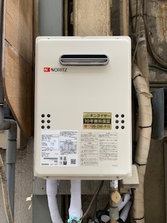 千葉県船橋市 Ｋ様 都市ガス ノーリツ給湯器 GQ-1639WS-1 BL 16号オートストップ給湯専用給湯器 交換工事 交換後