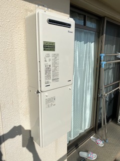 兵庫県明石市 Ｋ様 都市ガス リンナイ給湯器 RUJ-A2010W 20号高温水供給式給湯器 交換工事 交換後