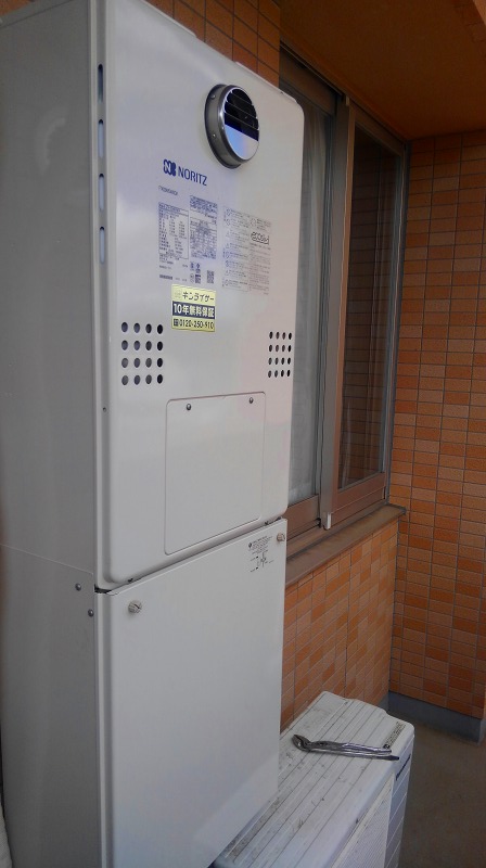 大阪府豊中市 Ｋ様 都市ガス ノーリツエコジョーズ GTH-C2460AW3H BL 24号スタンダード（フルオート）給湯暖房給湯器 交換工事 交換後