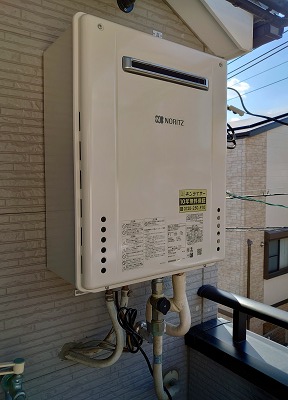 大阪府堺市東区 Ｋ様 都市ガス ノーリツ給湯器 GT-2460AWX-1 BL 24号フルオート追焚付給湯器 交換工事 交換後