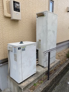 兵庫県姫路市 Ｎ様 都市ガス ノーリツエコジョーズ GTH-C2460AW3H BL 24号スタンダード（フルオート）給湯暖房給湯器 交換工事 交換前