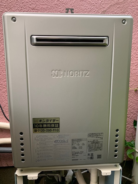 兵庫県明石市 Ａ様 都市ガス ノーリツエコジョーズ GT-C2462AWX-2 BL 24号フルオート追焚付給湯器 交換工事 交換後