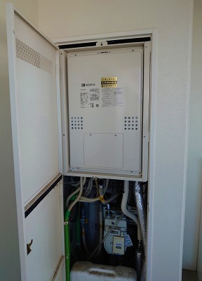 兵庫県神戸市灘区 K様 都市ガス ノーリツエコジョーズ GTH-CP2460AW3H-H BL 24号スタンダード（フルオート）給湯暖房給湯器 交換工事 交換後