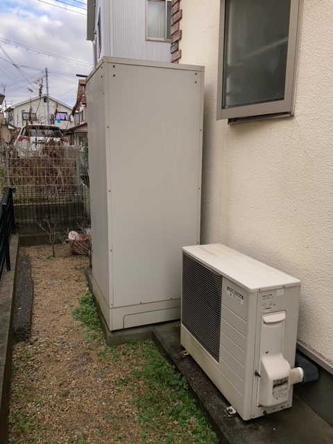 兵庫県明石市 Ｙ様 ダイキンエコキュート EQN46VFV 460L角型フルオート 交換工事 交換後