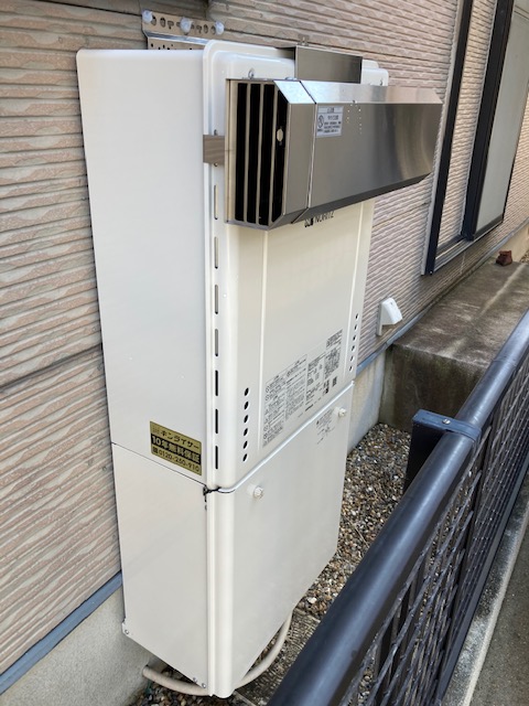 愛知県あま市 Ｋ様 都市ガス ノーリツ給湯器 GT-2060SAWX-1 BL 20号オート追焚付給湯器 交換工事 交換後