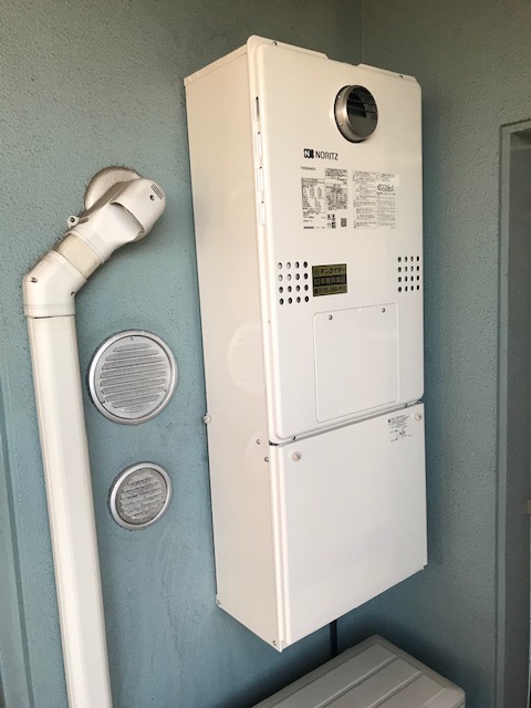 兵庫県尼崎市 Ｍ様 都市ガス ノーリツエコジョーズ GTH-C2460AW3H BL 24号スタンダード（フルオート）給湯暖房給湯器 交換工事 交換後