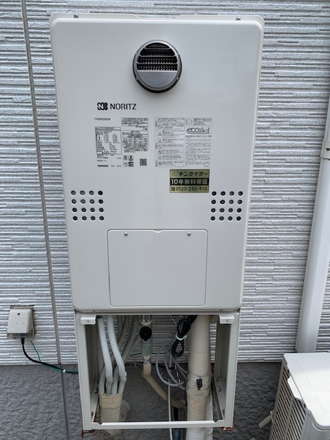 兵庫県明石市 Ｋ様 都市ガス ノーリツエコジョーズ GTH-C2460SAW3H BL 24号シンプル（オート）給湯暖房給湯器 交換工事 交換後