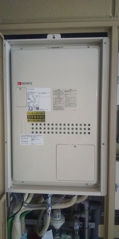 兵庫県神戸市兵庫区 M様 都市ガス ノーリツ給湯器 GTH-1644AWXD-TB-1 BL 16号フルオート給湯暖房給湯器 交換工事 交換後