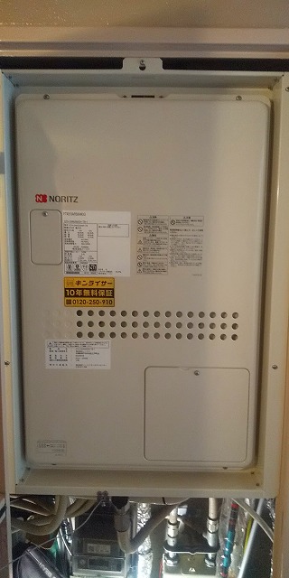 奈良県奈良市 Ｓ様 都市ガス ノーリツ給湯器 GTH-2444AWX3H-TB-1 BL 24号フルオート給湯暖房給湯器 交換工事 交換後