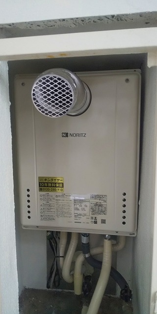 兵庫県芦屋市 Ｍ様 都市ガス ノーリツ給湯器 GT-2460SAWX-T-1 BL 24号オート追焚付給湯器 交換工事 交換後