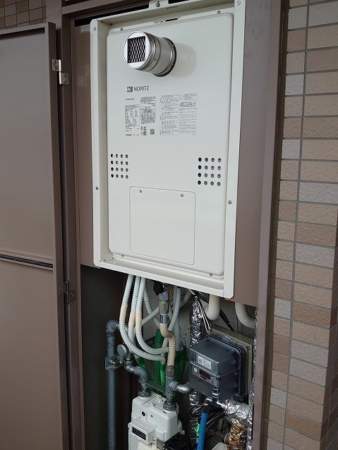 京都府京都市中京区 Ｔ様 都市ガス ノーリツエコジョーズ GTH-CP2460AW3H-T BL 24号スタンダード（フルオート）給湯暖房給湯器 交換工事 交換後