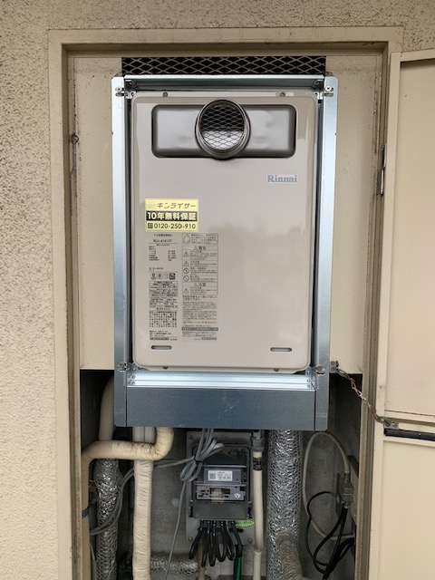 奈良県奈良市 Y様 都市ガス リンナイ給湯器 RUJ-A1610T 12A13A 16号高温水供給式給湯器 交換工事 交換後