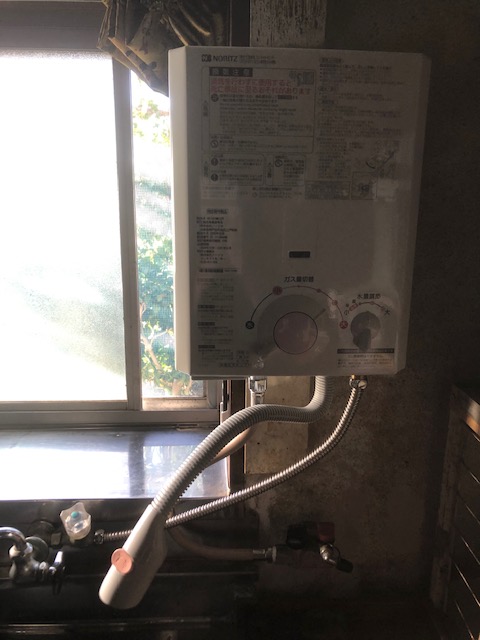 埼玉県川口市 S様 都市ガス ノーリツ給湯器 GQ-531MW 5号小型湯沸器（元止式）  交換工事 交換後