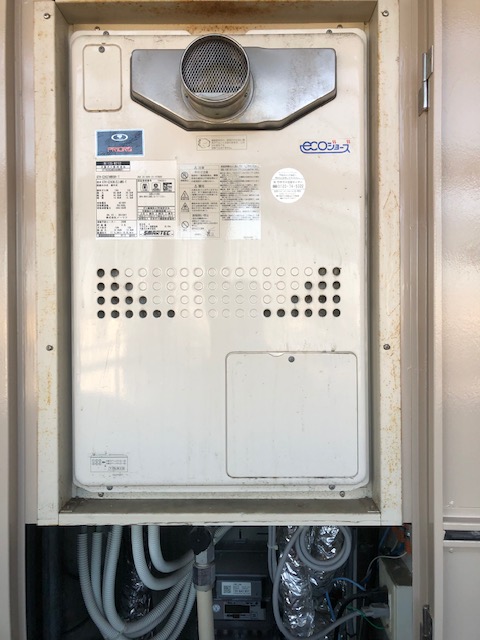 奈良県大和郡山市 Y様 都市ガス ノーリツエコジョーズ GTH-CP2460AW3H-T BL 24号スタンダード（フルオート）給湯暖房給湯器 交換工事 交換前