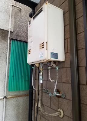 大阪府大阪市大正区 K様 都市ガス ノーリツ給湯器 	GT-2460SAWX-1 BL 24号オート追焚付給湯器 交換工事 交換前