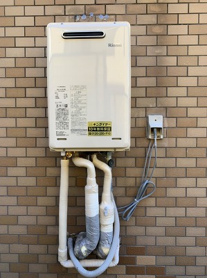 兵庫県神戸市垂水区　K様 都市ガス リンナイ給湯器　RUJ-A1610W 12A13A　16号高温水供給式給湯器　交換工事 交換後