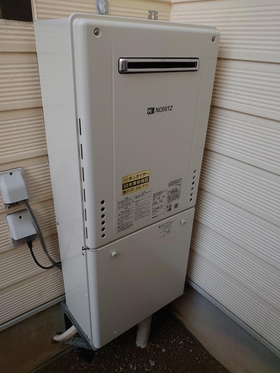兵庫県明石市 T様 都市ガス ノーリツ給湯器 GT-2460AWX-1 BL 24号フルオート追焚付給湯器 交換工事 交換後