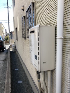 兵庫県姫路市 I様 都市ガス ノーリツ給湯器 	GT-2460SAWX-1 BL 24号オート追焚付給湯器 交換工事 交換前