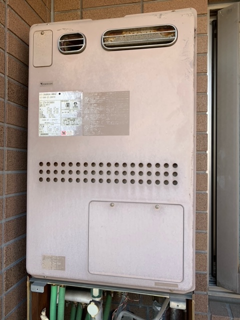 東京都港区 T様 都市ガス ノーリツエコジョーズ GTH-C2460AW3H BL 24号（フルオート）給湯暖房給湯器 交換工事 交換前