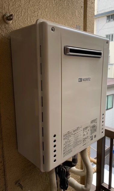 東京都文京区 N様 都市ガス ノーリツ給湯器 GT-2060SAWX-1 BL 20号オート追焚付給湯器 交換工事 交換後