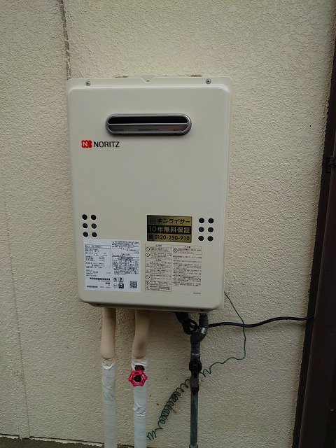 奈良県大和郡山市 Y様 都市ガス ノーリツ給湯器 GQ-1639WS-1 BL 15A 12A13A 交換工事 交換後