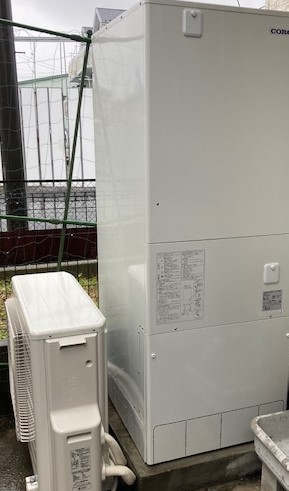 埼玉県八潮市 S様 コロナエコキュート CHP-46AY4 角型 460L フルオート (高圧力型) 交換工事 交換後