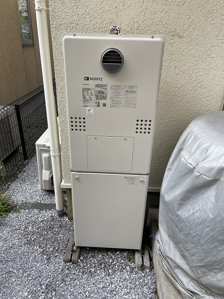 神奈川県川崎市中原区 F様 都市ガス ノーリツエコジョーズ GTH-C2461AW6H-1 BL  24号スタンダード（フルオート）給湯暖房給湯器（エコジョーズ） 交換工事 交換後