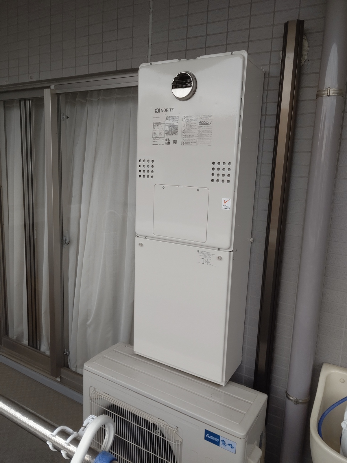 東京都板橋区 K様 都市ガス ノーリツエコジョーズ GTH-C2460AW3H-1 BL 24号（フルオート）給湯暖房給湯器 交換工事 交換後