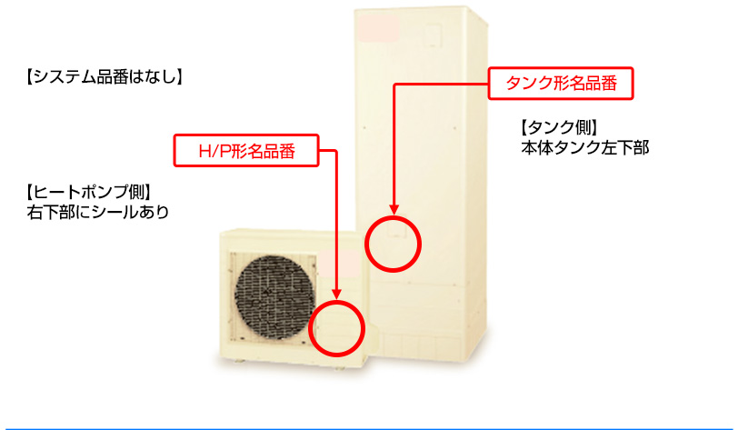 三菱電機エコキュート品番記載位置