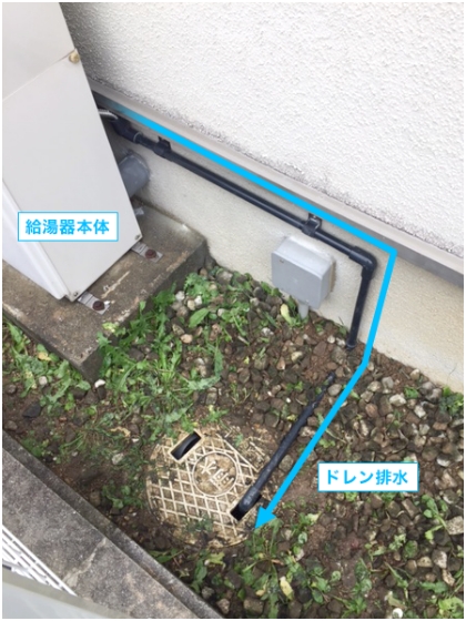 雨水枡へのドレン排水