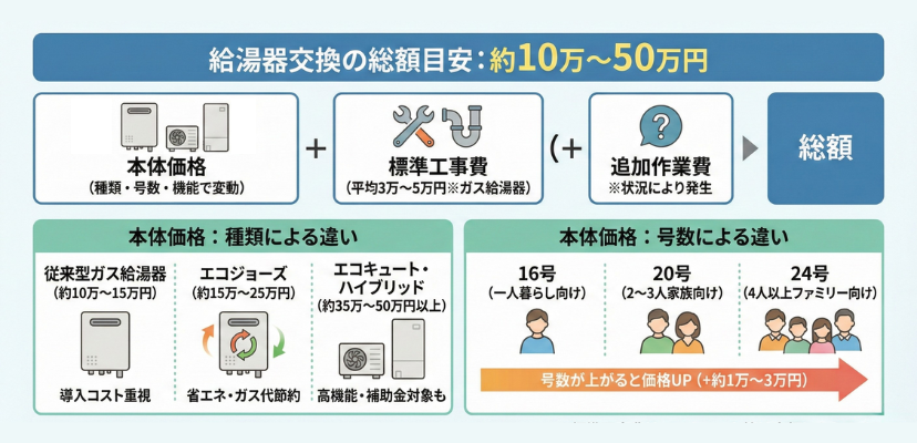 給湯器交換の費用相場