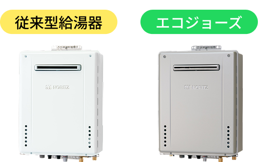 従来型給湯器とエコジョーズ