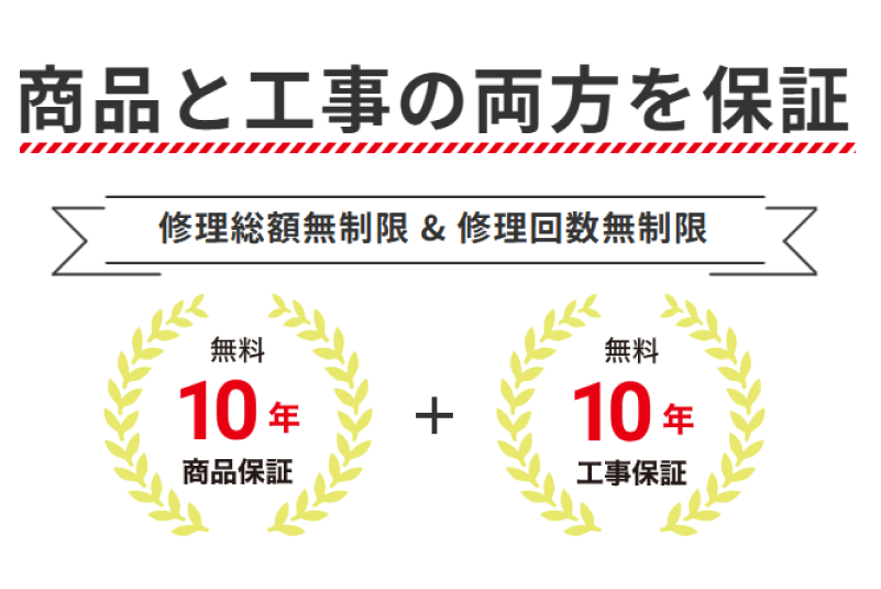 無料10年W保証